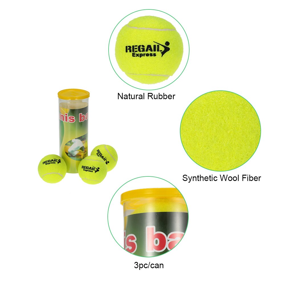 Regail 3 stk/boks tennis treningsball øve høy spenst trening slitesterk tennisball treningsballer til nybegynnere
