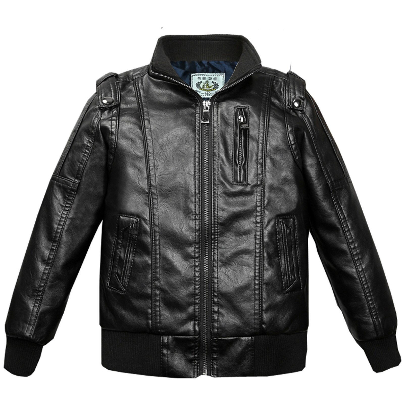 Moda 3-17t Dos Miúdos Das Crianças Casaco Bebê Meninos Casaco Grosso de Inverno de Couro Com Zíper Motocicleta Jaqueta de Inverno Manteau Garçon Куртка: 11 T