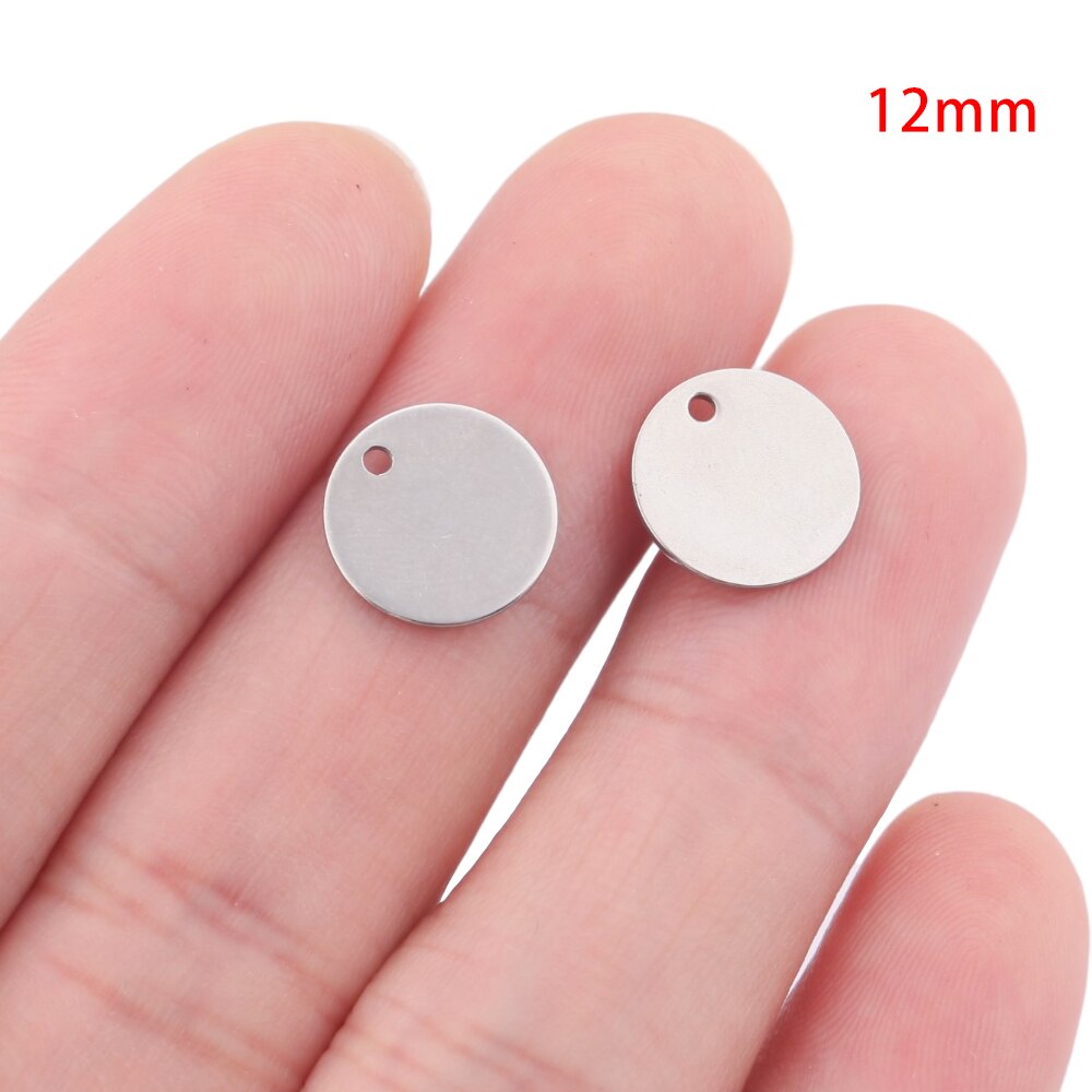 Pendentifs en acier inoxydable en métal rond estampage disque blanc breloques chien étiquettes résultats de bijoux pour pendentif collier faisant des accessoires: 12mm 40pcs