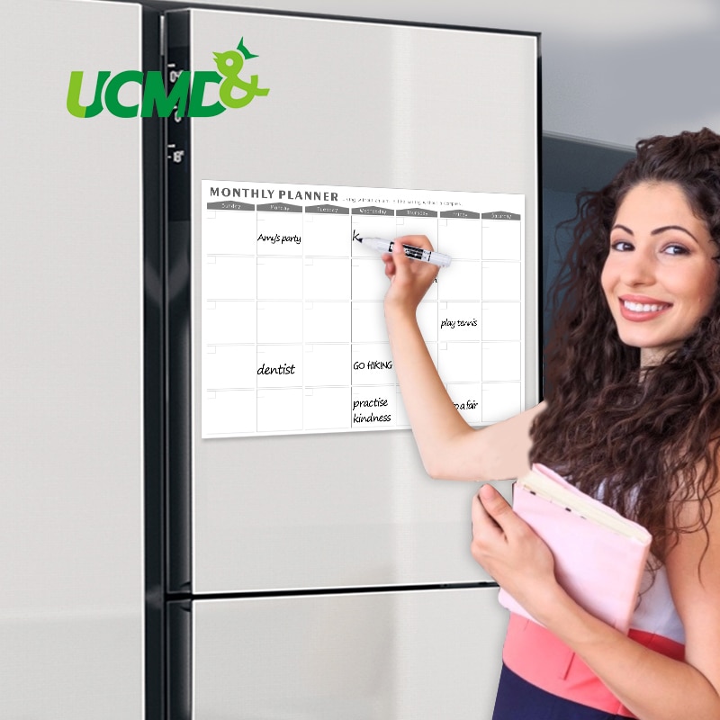 Magnetic Monthly Calendar whiteboard Erasable Fridge Refrigerator To-Do List Monthly Daily Planner Wall Sticker Reminder Notepad