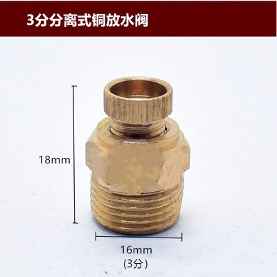 Air Compressor Koper Drain Aftapkraan Drain Plug 1 / 4 3 / 8 1 / 2 Specificatie Is compleet: Donkergrijs
