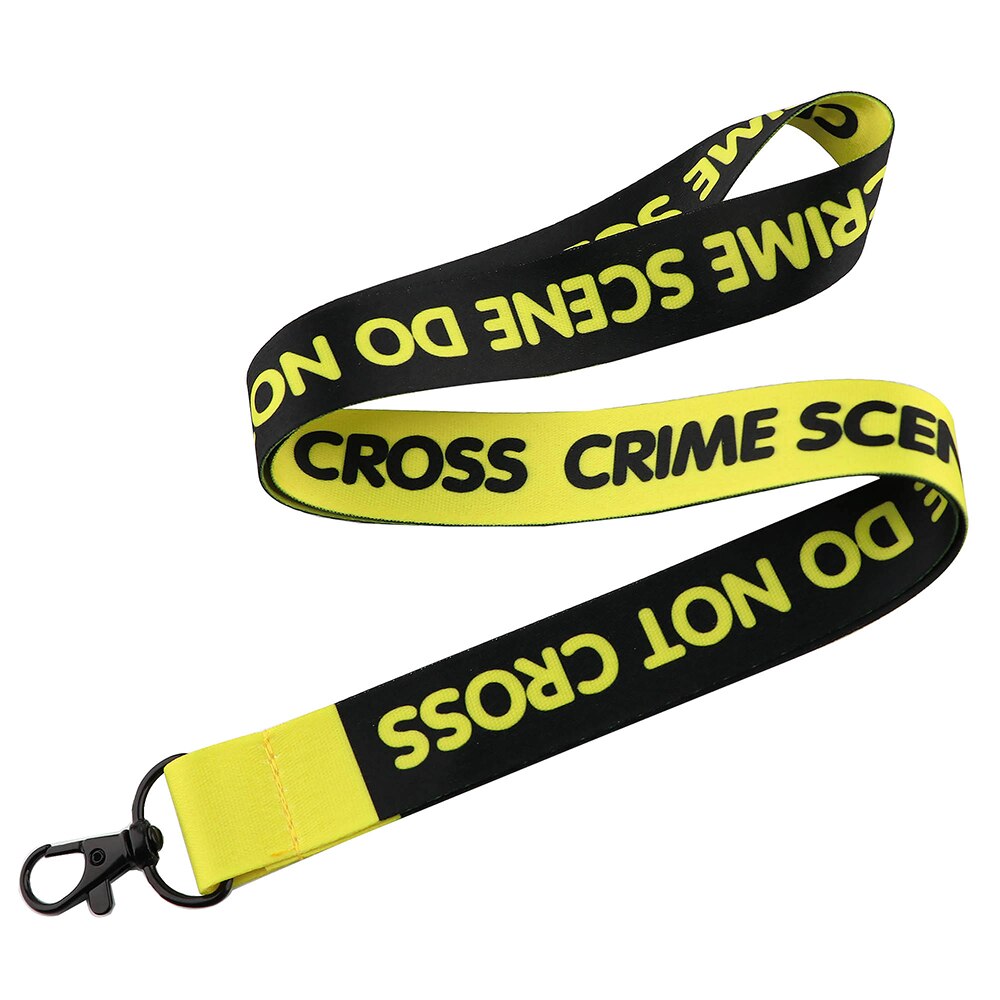 ER1747 Crime Scene Do Not Cross Lanyard Badge ID Lanyards Mobile Phone Rope Key Lanyard Neck Straps Accessories