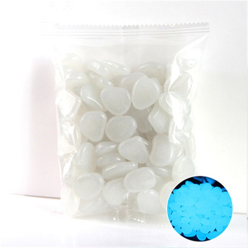 100Pcs Glow in the Dark Garden Pebbles Glow Stones Rocks for Walkways Garden Path Patio Lawn Garden Yard Decor Luminous stones: 2