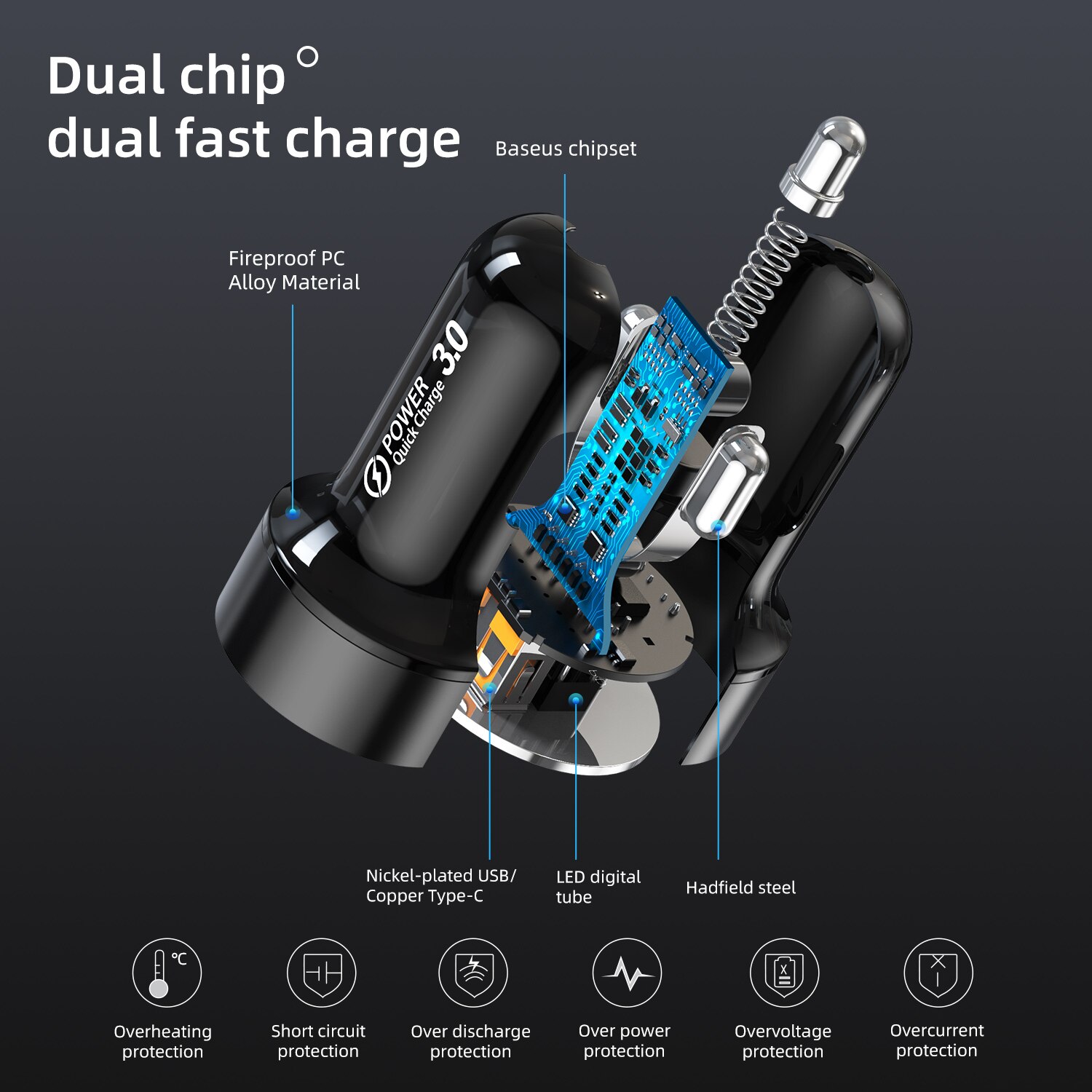 Gtwin 36w metal duplo usb carregador de carro display digital usb c pd carregador de carro para samsung nota 20 ultra s20 telefone auto carregador rápido