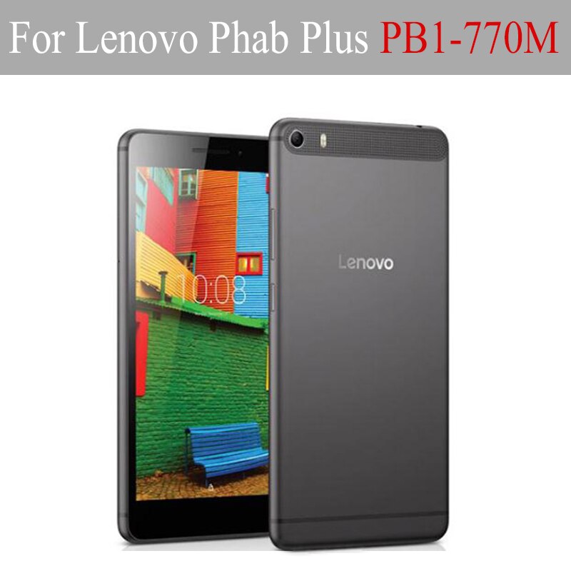 For Lenovo Phab Plus PB1-770M 6.8" Tablet Case MUltra-Slim PU Leather Flip Protective Cover Retro Solid color Soft Shell