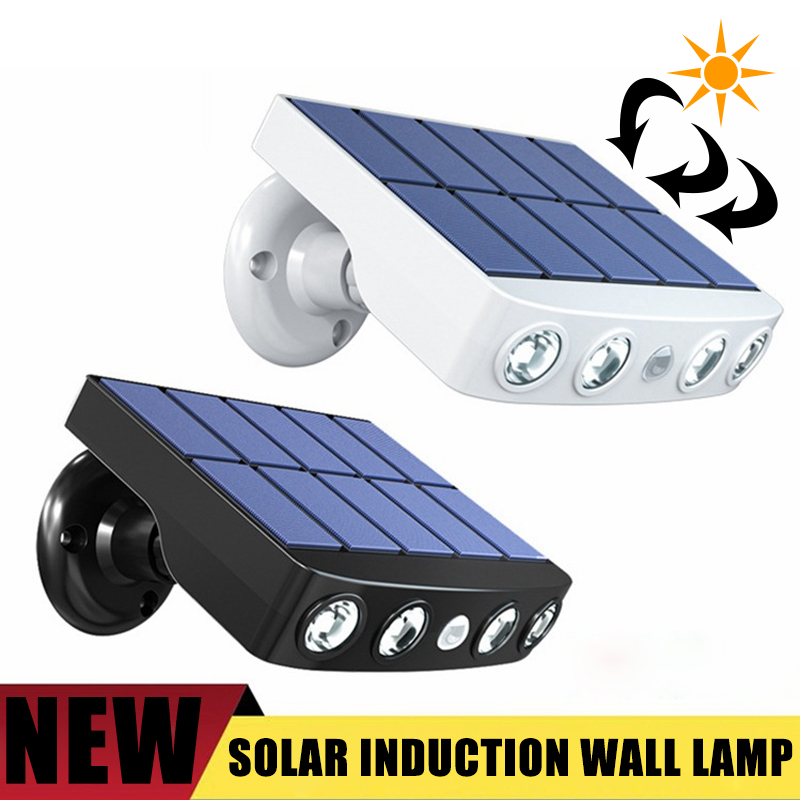 LED Solar Wall Lamp Courtyard Garden IP65 Waterproof Lighting Simulated Monitoring Spotlights Human Body Sensing Street Lights