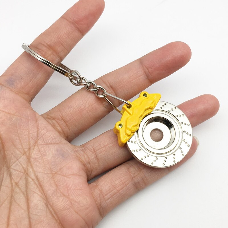 Pinzas de freno de disco giratorio FTDF, forma de piezas de coche, llavero, llavero para coche, colgante, llavero para hombre, , baratijas: yellow