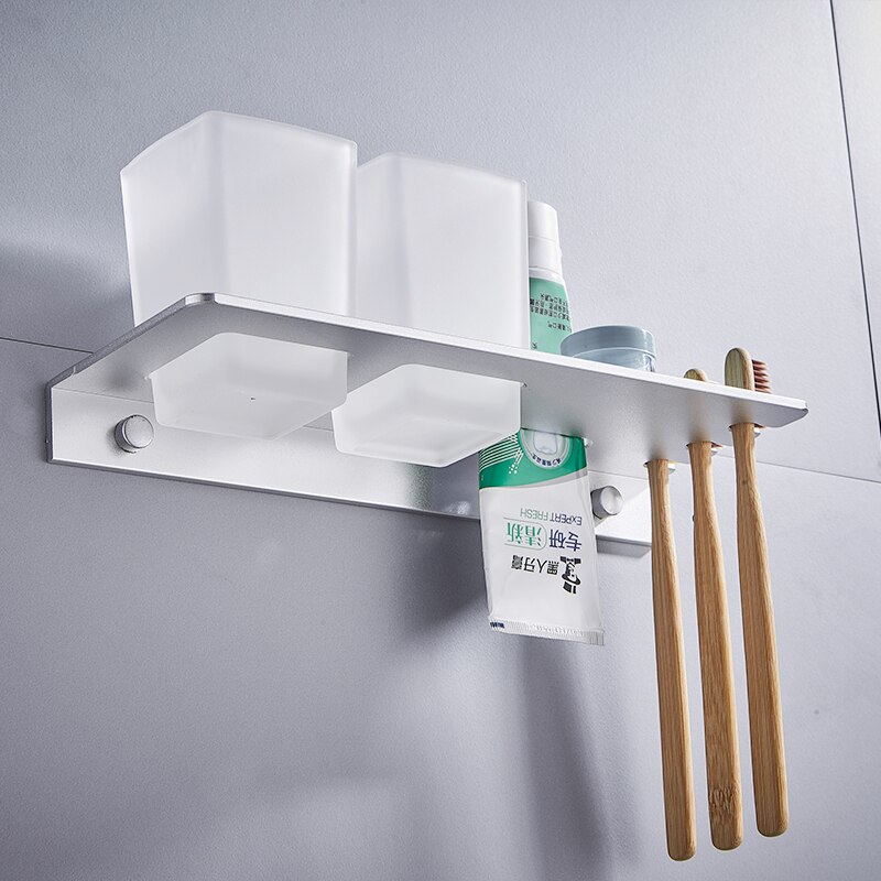 Ellen selvklæbende badeværelse kopholder sort tandbørsteholder badeværelse tilbehør væg kopholder metal  ml6037