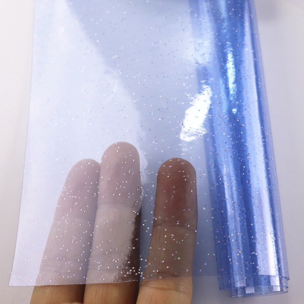 30x120cm rollen transparent Mit funkeln Pulver PVC Gelee Vinyl Stoff Leder Für HandbBages BöGen Hause Dekoration DIY: 3