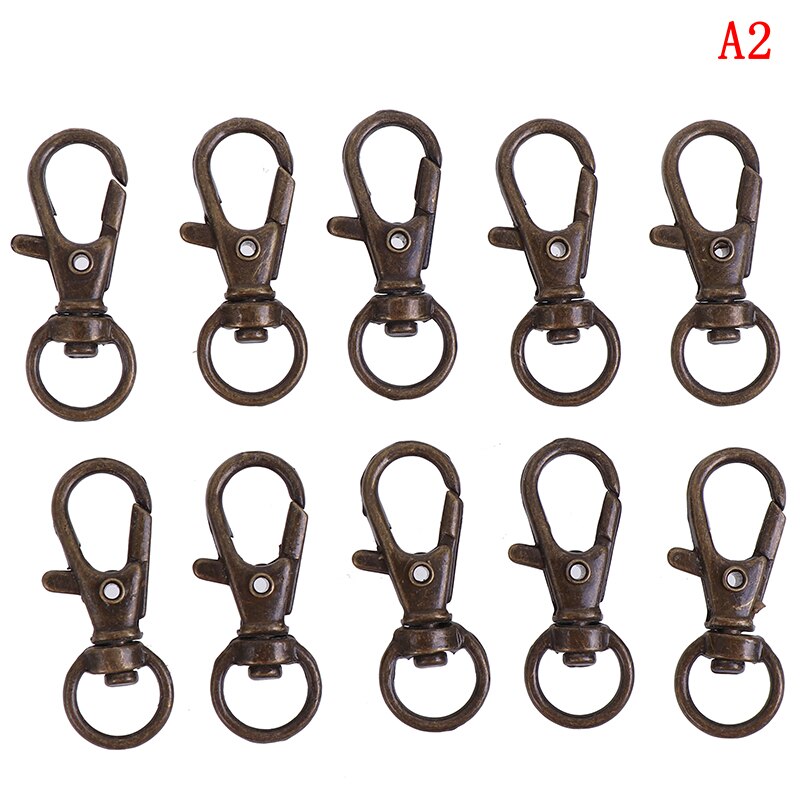 10Pcs/lot Mini Rotatable Buckle Hook Lobster Bag Clasps Lobster Swivel Keychain Trigger Clips Snap Hook: A2