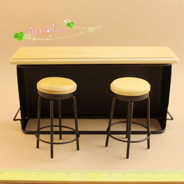 1: 12 poppenhuis miniatuur schattige mini meubels accessoires bar tafels en stoelen