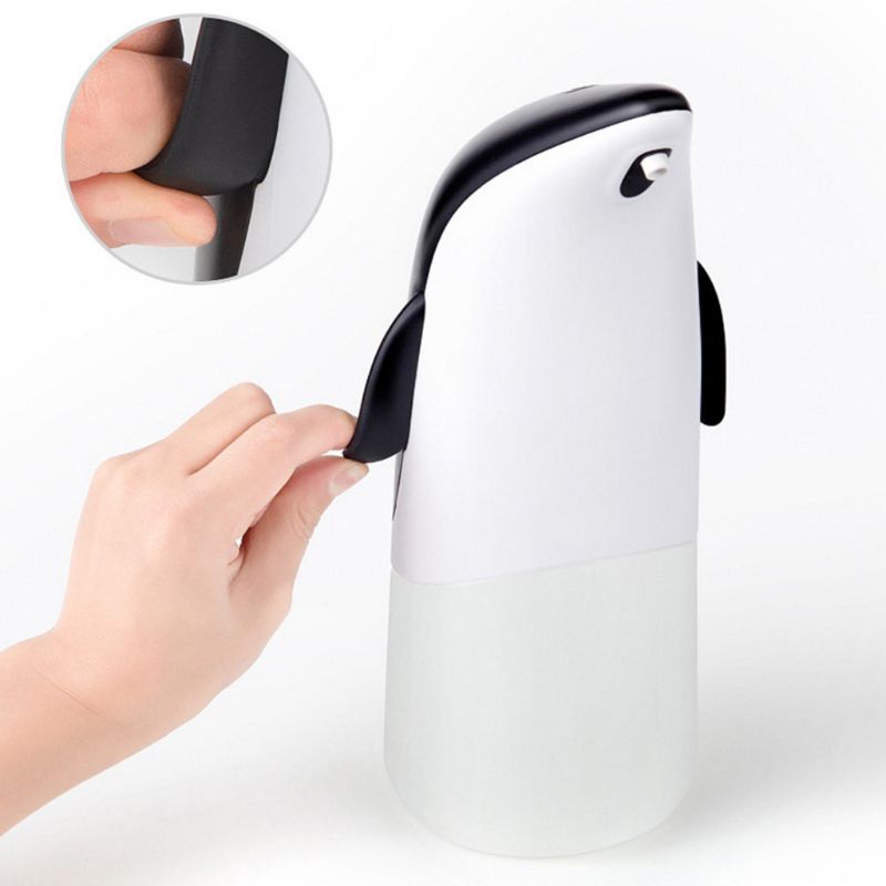 Bonito pingüino automático de inducción lavadora de mano espuma dispensador de jabón 0,8 s inducción infrarroja para la familia del bebé Smart Home Cocina