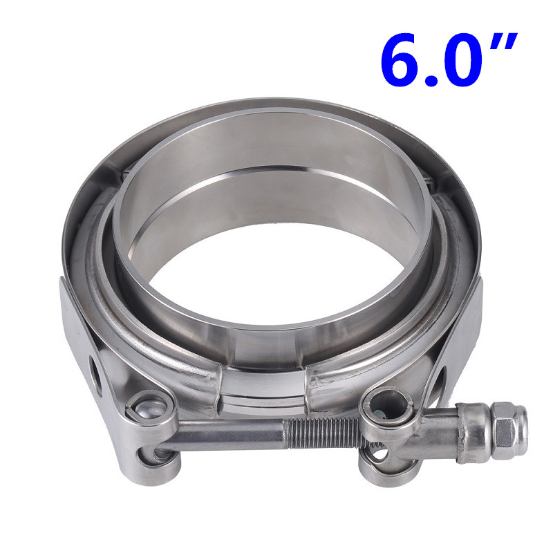 304 Stainless Steel Car Vband Clamp 2 2.5 3 3.5 Inch 3 V band clamp 76mm Exhaust Flange Pipe Clamp 2.25“ 2" 2.5" 3" V-band: 6inch 153.2mm