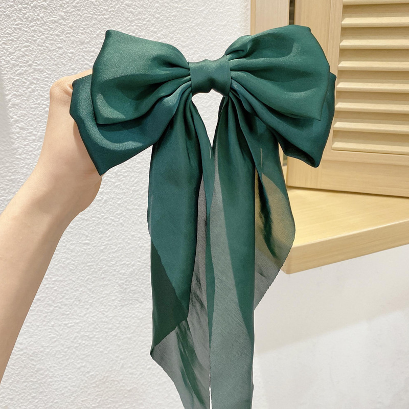 AISHG Silk Smooth Satin Large Bow Hairpin for Women Sweet Butterfly Spring Hair Clip Girls' Hair Accessories: MULTI
