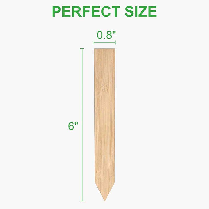 60 verpakkingen van  of 6 x 0.8 inch plantenlabels van bamboe voor de tuin, kwekerij of bloemen, groenten, zaailingen en zaden