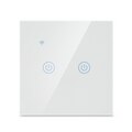 Home Wall Smart Wireless Panel Used with Zigbee Gateway APP Control 1/2/3 Gang EWelink WiFi Smat Switch EU Standard: 2 Open White