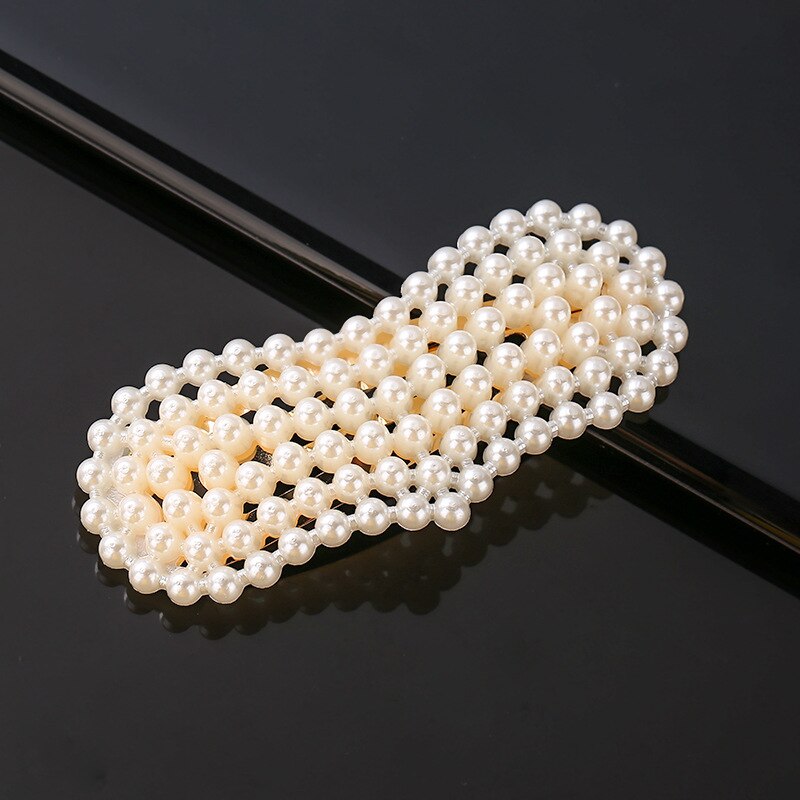 Neue Koreanische Simulierte Perle Barrettes Perlen Geometrische Frauen Haar Clip Griffe Mädchen Schmuck Haar Stifte Haar Zubehör: Gold