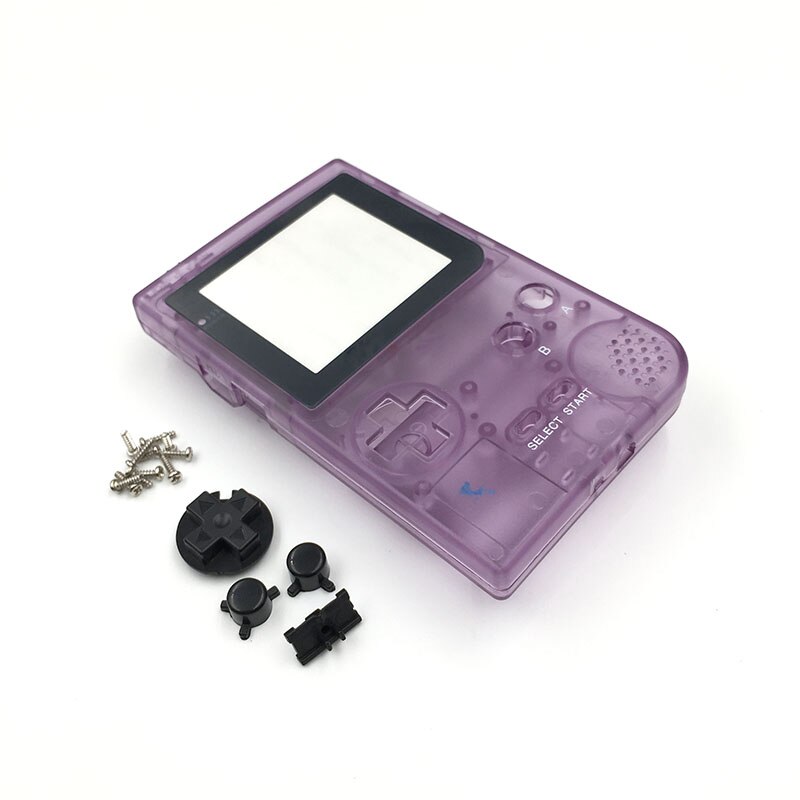 6Sets grey For GBP Shell Case with Buttons Kit Full Case Cover Housing Shell Replacement for Gameboy Pocket Game Console: Clear purple