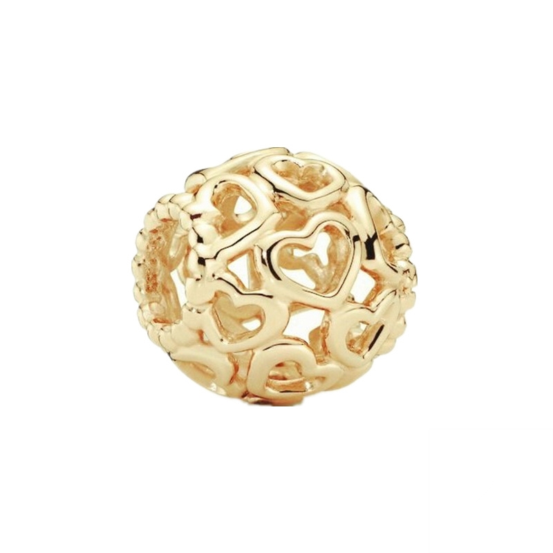Abalorio colgante de corazón infinito y cruz brillante chapada en oro , compatible con pulsera de plata de ley 925 Original, joyería DIY: Azul y negro