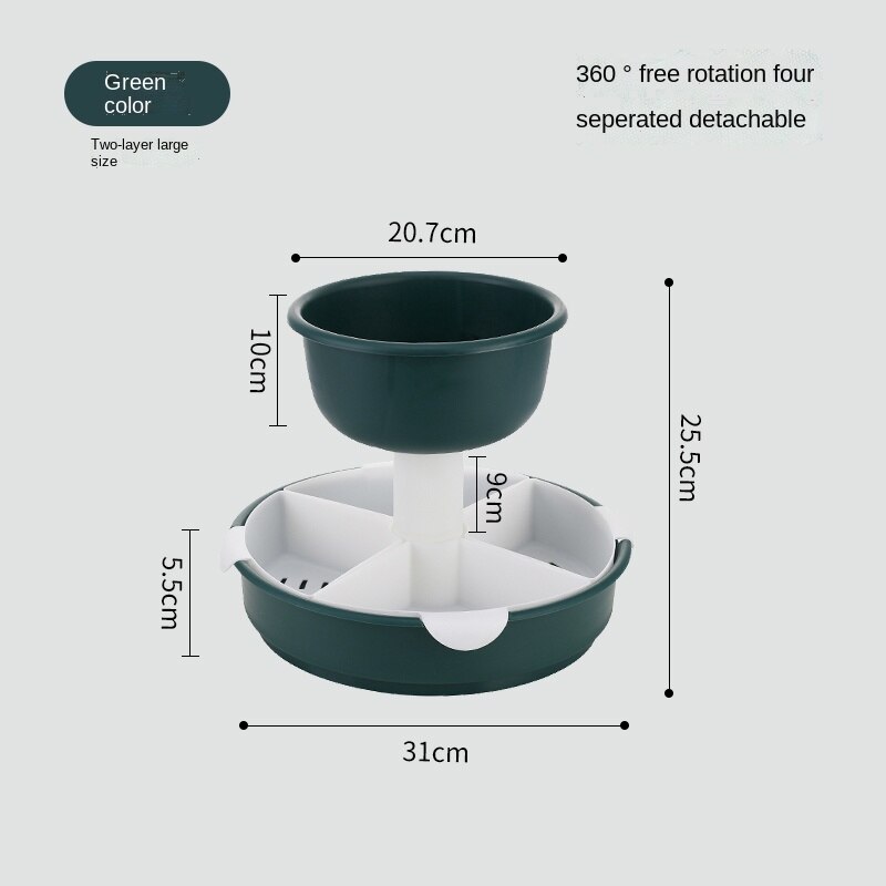 Pot Food Plate Vegetable Platter Kitchen Plastic Household Three-Layer Washing Basin Drain Basket Fruit Plate Side Dish