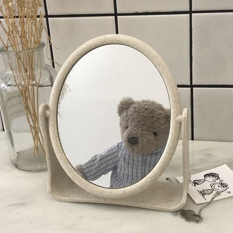 Simple Spin Assembly Mirror Portable Double Sided Makeup Vanity Mirror Single Princess Mirror Cosmetic Espelho de maquiagem