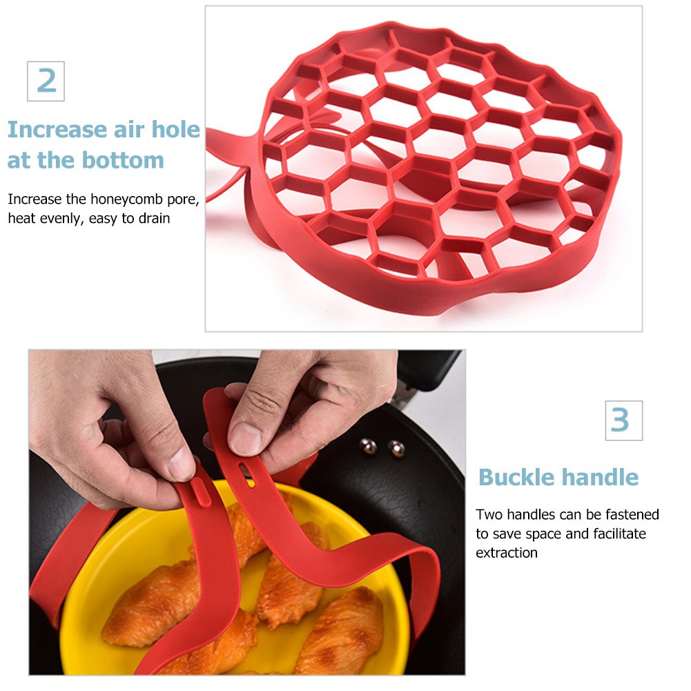 Kitchen Portable Silicone Food Sling Lifter Steamer Heat Resistant Multifunction Egg Steamer Rack Bakeware Kitchen Gadget