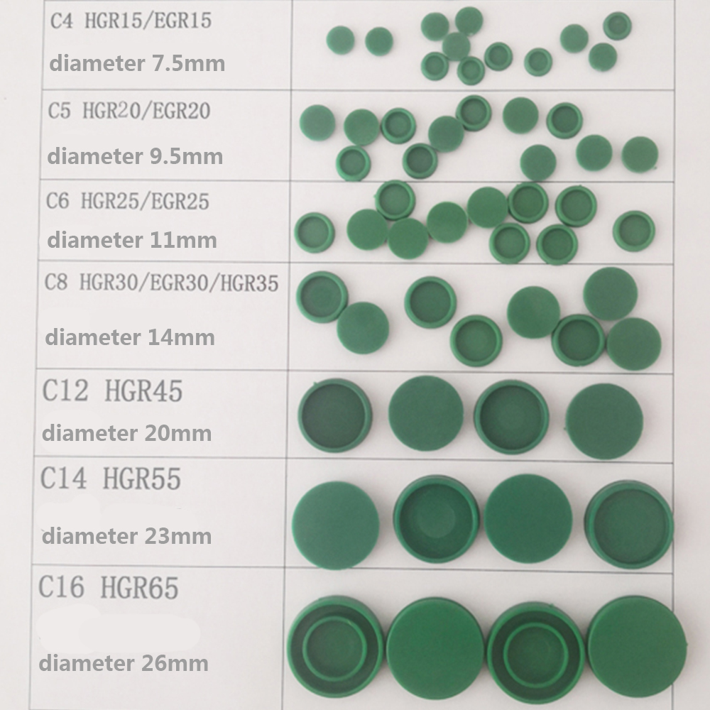 100pcs/lot Linear Motion Rail Guide Dust Cover C4 C5 C6 C8 Plastic Green Caps Protector HGR15 HGR20 HGR25 HGR30 HGR35