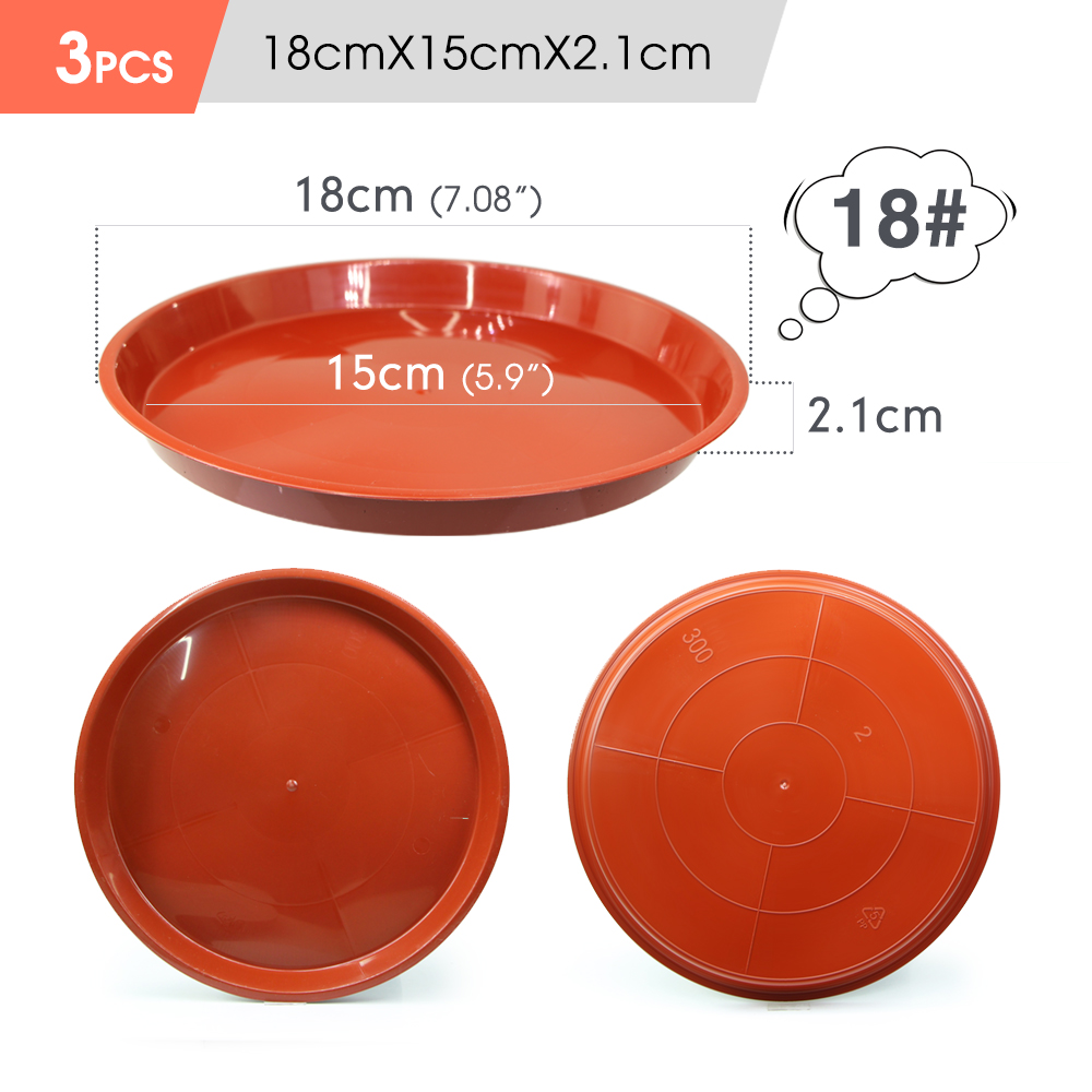 3-5PC Durable Plastic Plant Saucer Brown White Black 14-30cm Round Drip Plant Tray Flower Pot Indoor Outdoor Home Garden Supplie: light green