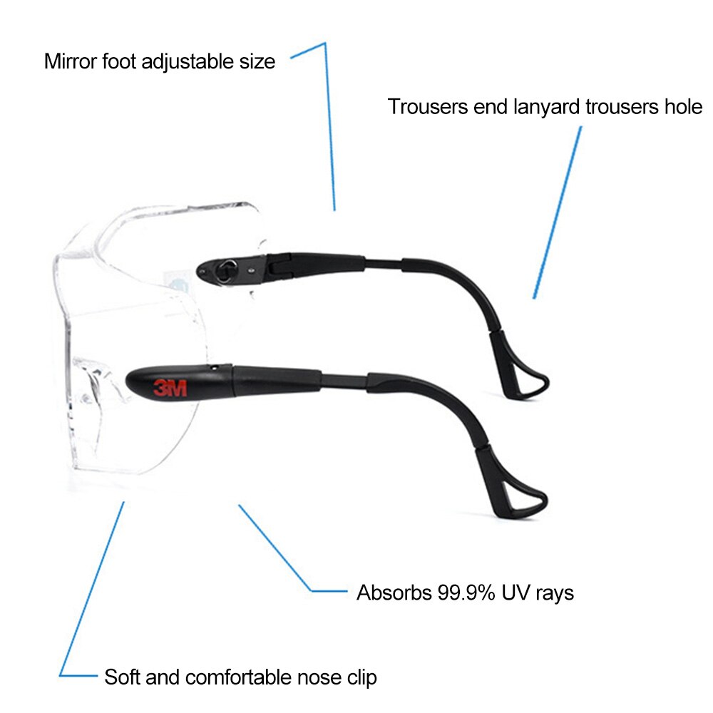 3M 12308 Veiligheid Werken Bril Anti-Fog Veiligheidsbril Eyewear Voor Oogbescherming Geschikt Voor Slijtage Bijziend bril