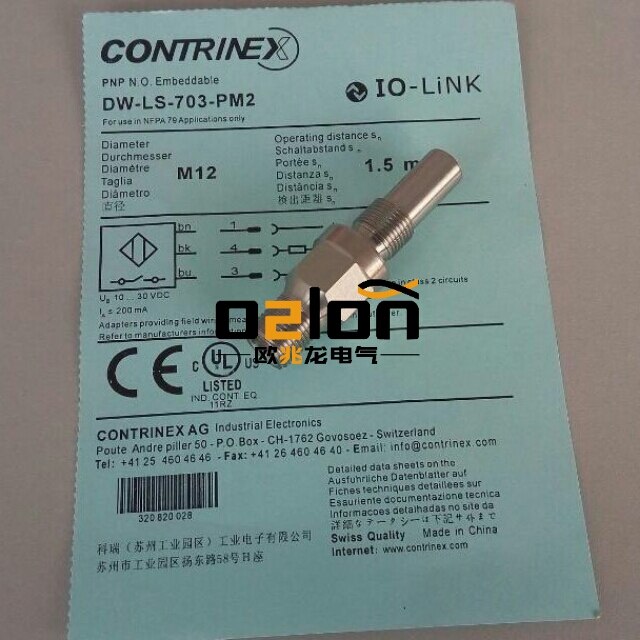 DW-LS-703-PM2 M12 Contrinex High Pressure Resistance Proximity Switch Sensor