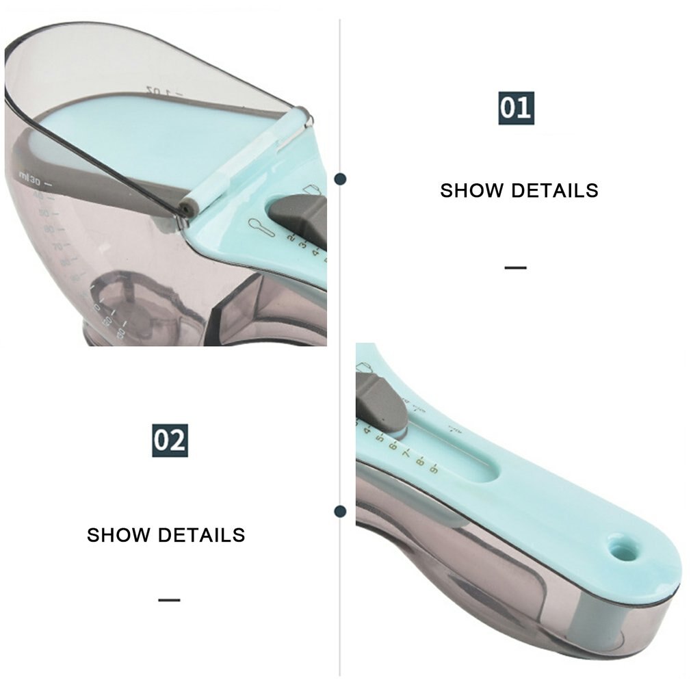 1pc Measuring Spoon Milk Powder Baking Condiment Plastic Scale Adjustable Baking Tool Kit With Scale For Home Kitchen