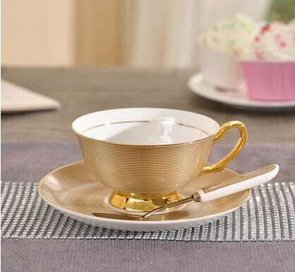 200ML European Style Bone China Coffee Cup and Saucer Set Mug Ceramic Tea Cup Mug For: 9