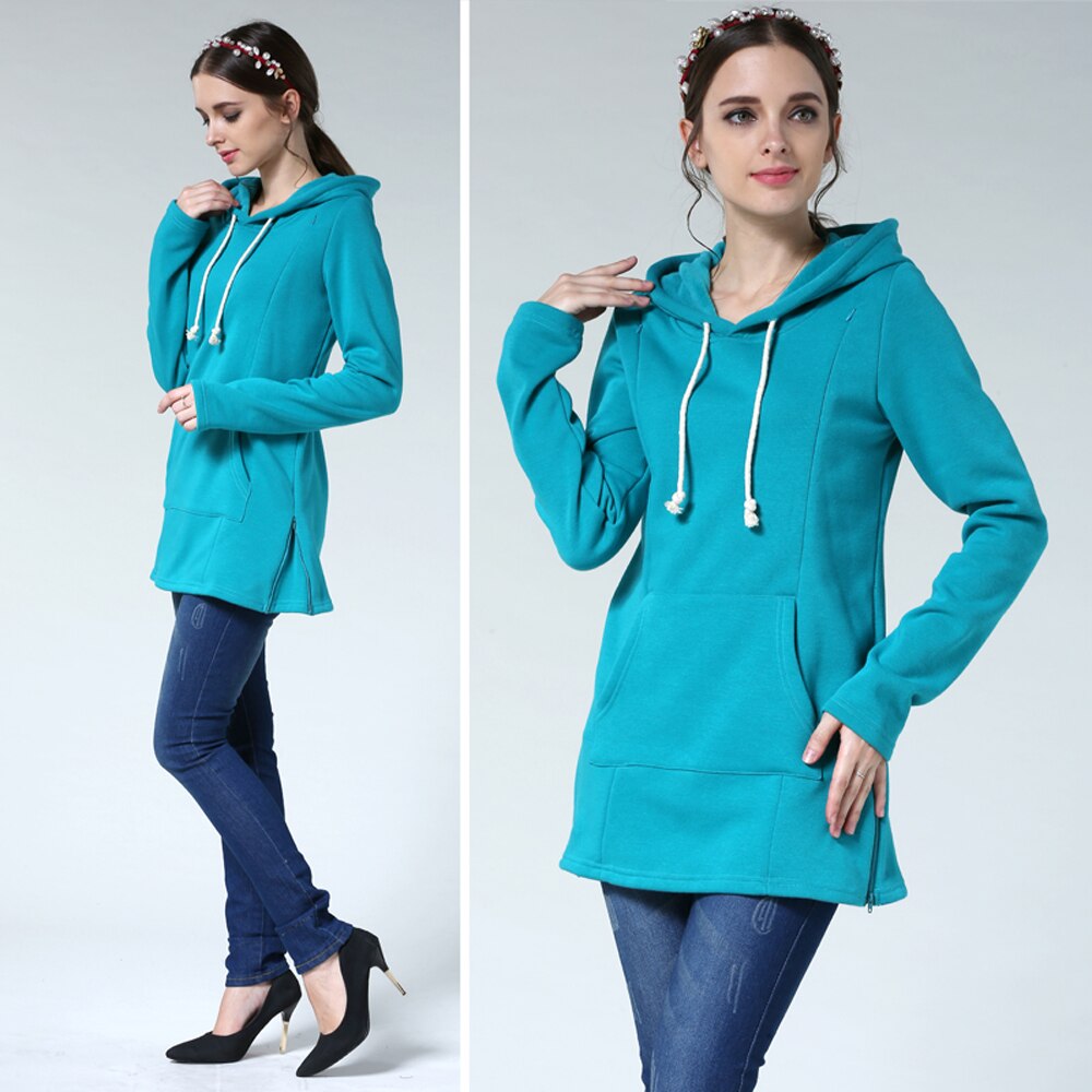 Winter Zwangerschap Moederschap Kleding Verpleging Tops Voor Zwangere Vrouwen Borstvoeding Hoodie Trui Mama Dragen Fleece