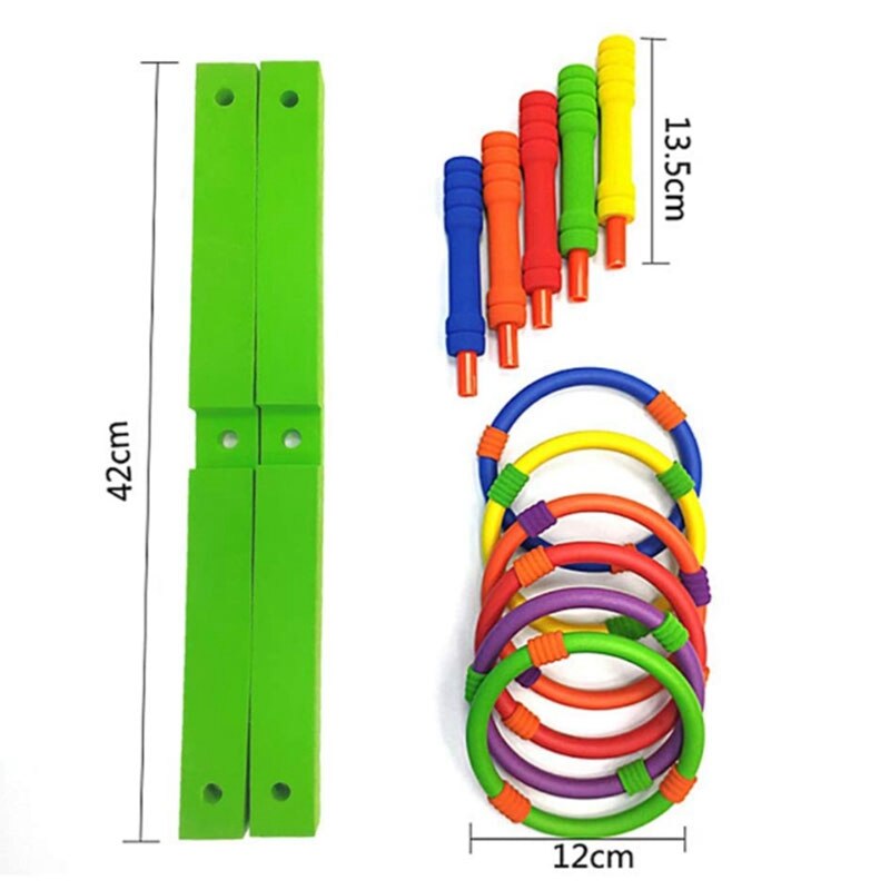 Jeu d'anneau à lancer en mousse souple, jeu d'extérieur pour enfants, adultes et famille, facile à assembler