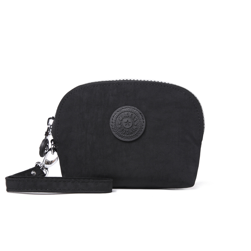 Mindesa portable nylon joker best small handbag ID case wallet coin purses waterproof: black