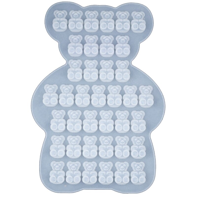 Specchio fai-da-te orso gommoso orso gommoso cristallo stampo epossidico torta da forno dolce a forma di orso quadrato di ghiaccio artigianato da forno a casa: bianca