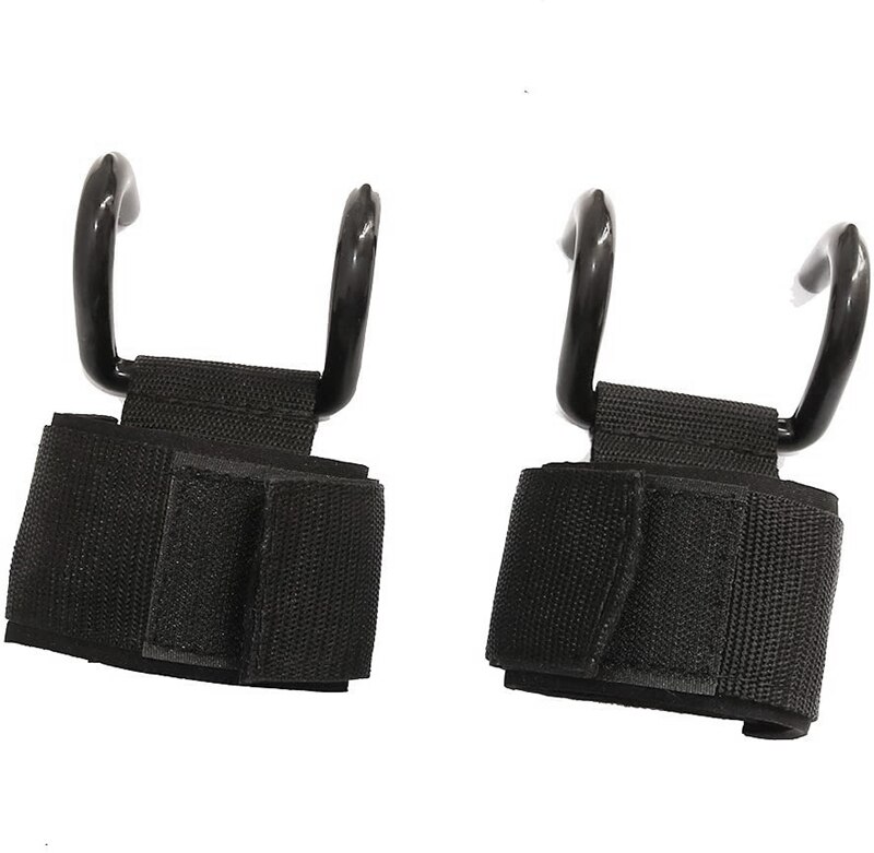 Weight Lifting Hooks Wrist Wraps Power Training Gym Grips Straps Gym Fitness Hook Support Lift Grip Belt(1 Pair)