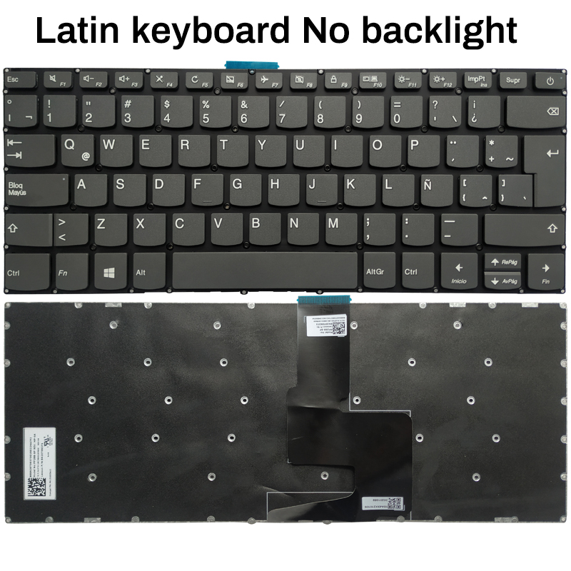 Teclado para ordenador portátil EE. UU./español/latino para Lenovo ideapad 1-14IGL05 -14ADA05 -14AST-05 V14-ADA V14-ARE V14-IGL V14-IIL V14-IKB V14-IWL: Blanco