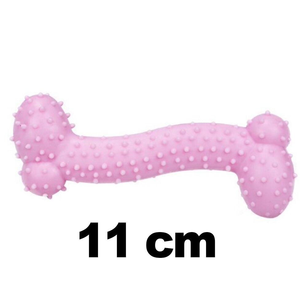 Macaron Rubber Dog Chew Toys Bone Shape Dog Chewing Toys for Large Small Dogs Teeth Clean Interactive Large Puppy Dogs Ball Toy: Pink 1