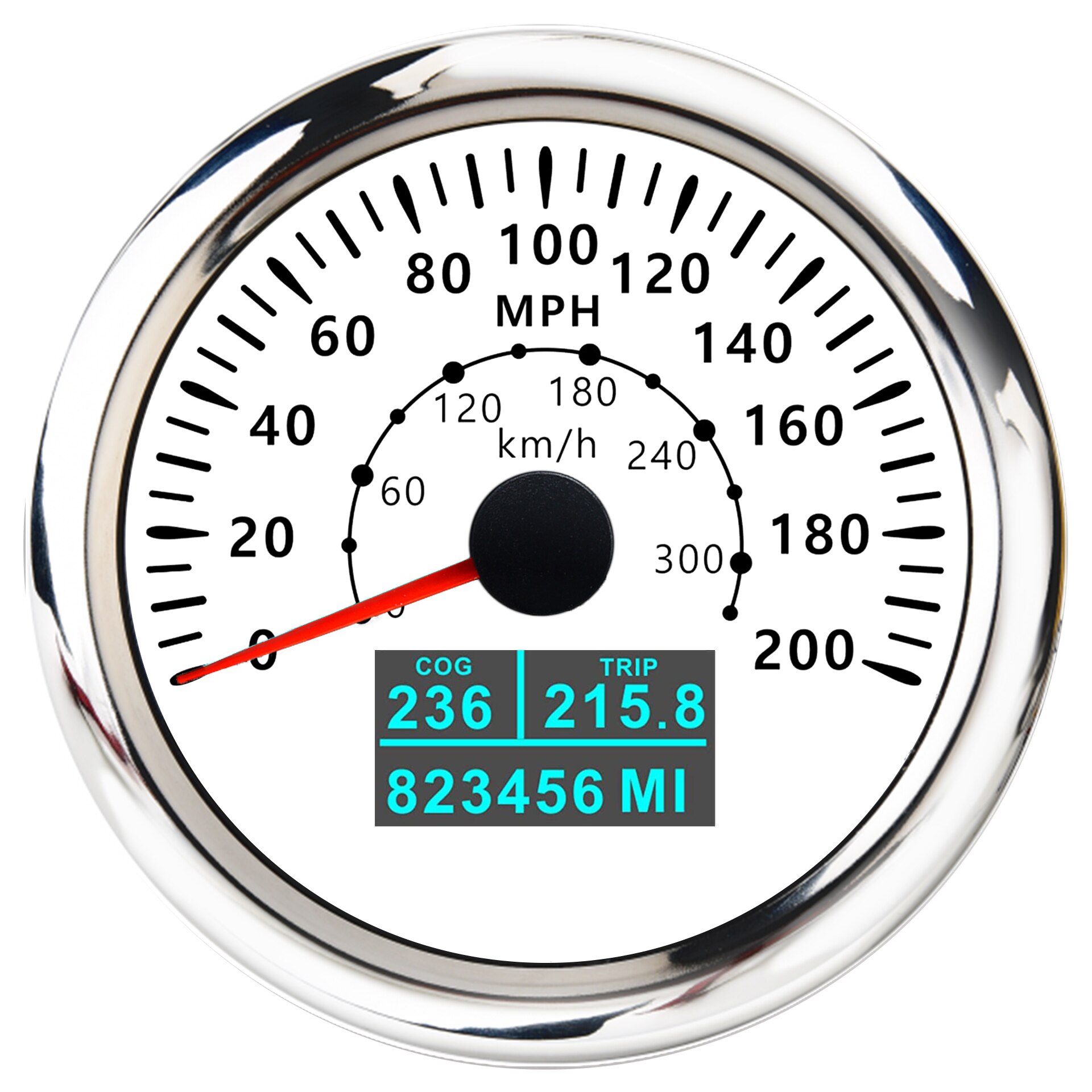 Neue 85mm GPS Tachometer Mit Rot, Grün, Blau, Weiß, Gelb, Cyan, lila Farben Hintergrundbeleuchtung Für Auto Boot Motorrad: 200MWS