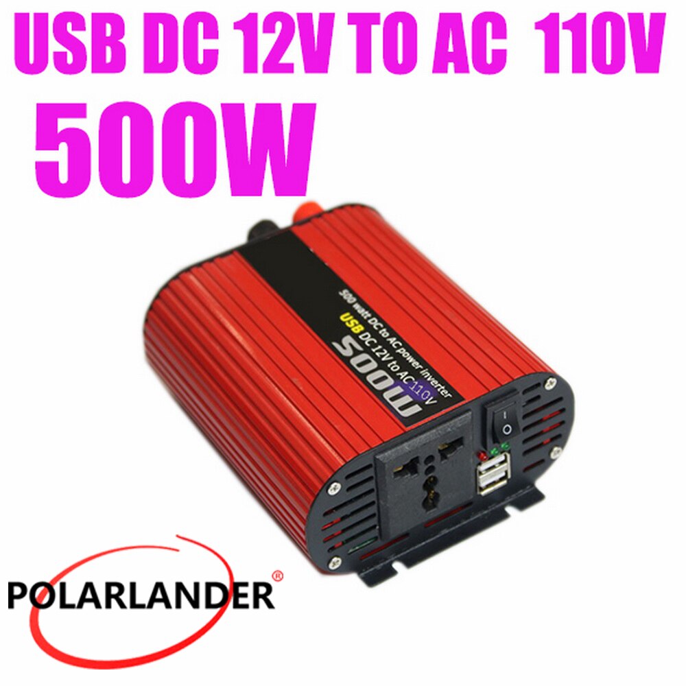 50Hz 500W Car Inverter 12v 24v 110v 220v Auto Inverter Cigarette Lighter Plug Power Converter Inverter Polarlander