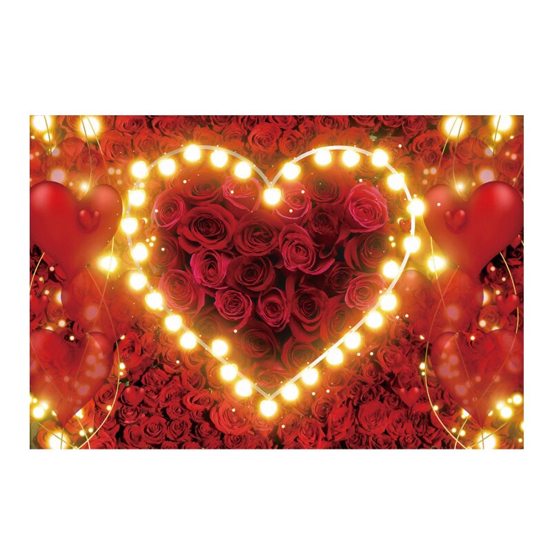 Valentine's Day Red Rose Love Heart Photography Backdrops Wedding Bridal Shower Photo Props Studio Booth Background Party Decor: C / 150x100cm