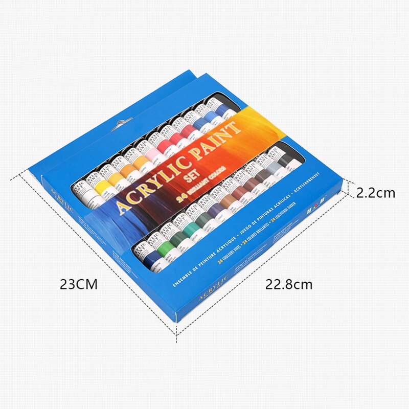 24 farver/sæt malerrør akvarelmaling akrylmaling passer til gør-det-selv tegning maleri dtt 88
