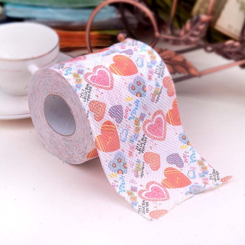 Rollos de papel higiénico con estampado de dólar europeo, graciosos números de bromas, papel de papel higiénico de Humour, papel de baño suave de 2 capas: Heart