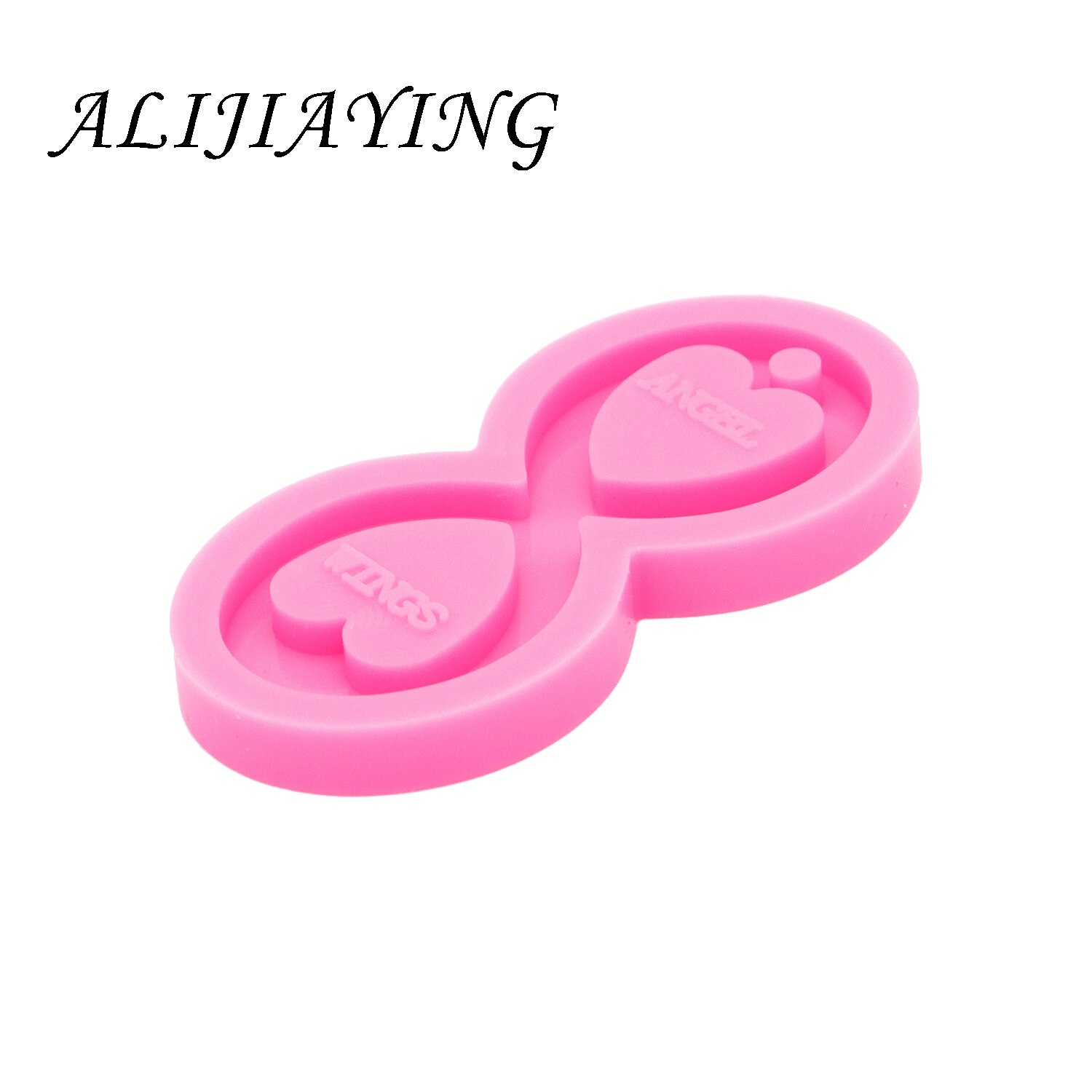 Harpiks epoxy nøglering form skinnende infinity hjerte og pote håndværk diy vedhæng til halskæde smykker silikone form  dy0397