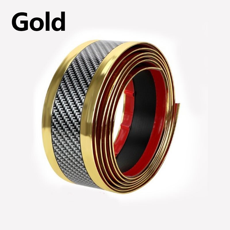 Auto Dorpel Bescherming Deur Protector Scratch Proof Sticker Strip Fiber Rubber Cool Beschermende Waterdichte Bescherming Film: Gold