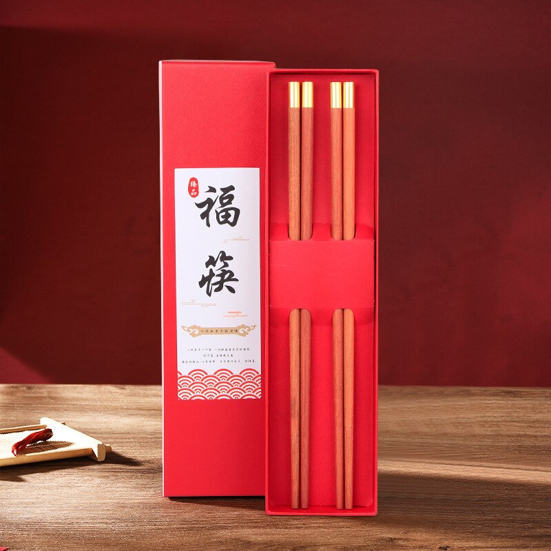 Natural Wood Wendge Chopsticks Cutlery Tableware Set Chinese Chopsticks Food Chopsticks Set Housewarming Box: Gray