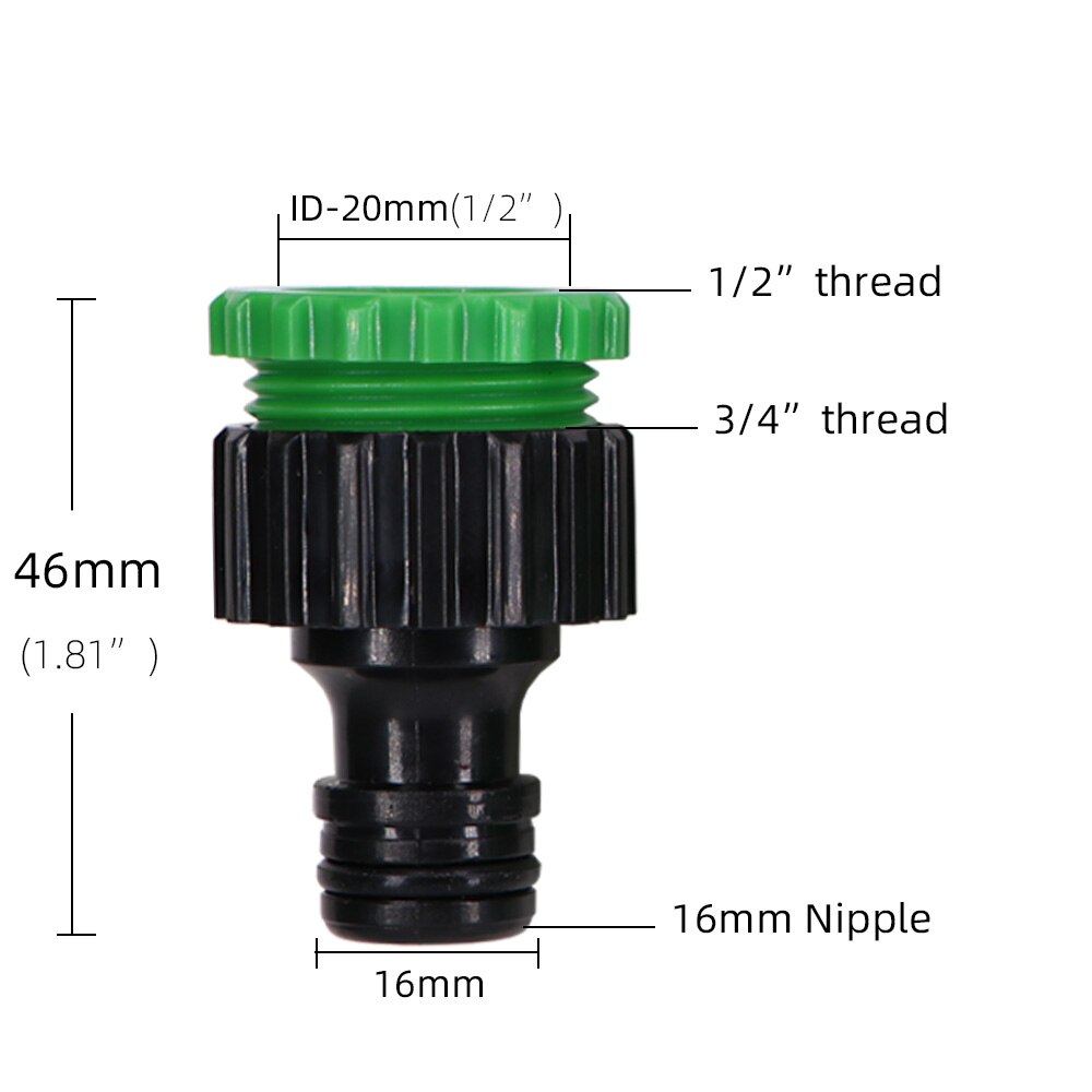 Garden Watering Hose Fitting ABS Quick Connector 1/2" End Double Male Hose Coupling Joint Adapter Extender for 16mm Tubing Pipe