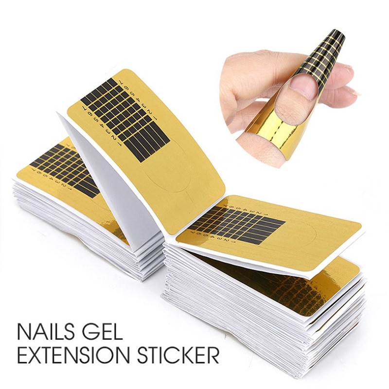 100 stks/set Franse Nail Form Tips Nail Art Form Acryl Tip Gel Nagels Sticker Uitbreiding Krul Vorm Voor Nail Art decoratie