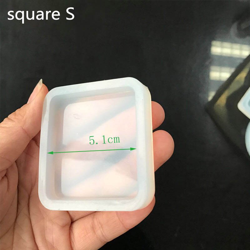 Portable Ceramics Molds Round Oval Square Shaped Clear Silicone Clay Molds Making Pottery Tools Polymer Clay Resin Craft Mould: square S